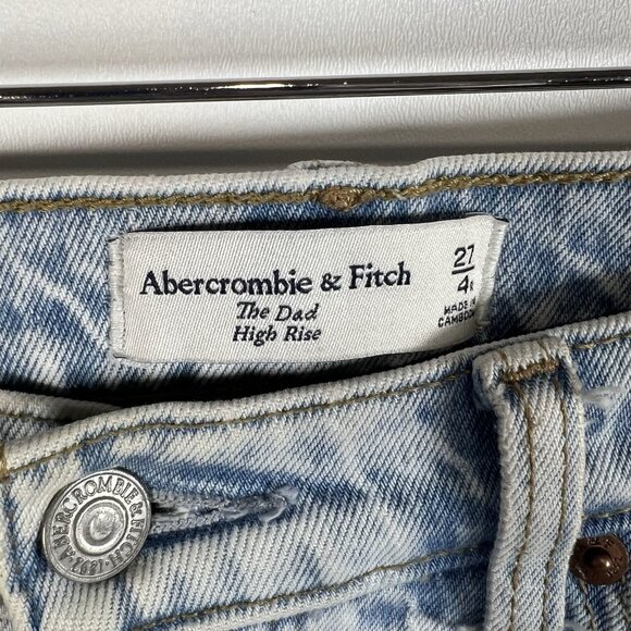 Abercrombie &‎ fitch the dad high rise jeans Women's 27x30 Distressed Grunge - Picture 5 of 9